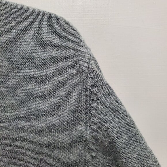 Lands' End Women's Gray Basic 100% Cotton Classic V-Neck Sweater Size L (14-16) - Picture 2 of 8